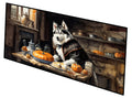 Siberian Husky Fall Kitchen Pumpkins Runner Mat 28x58 Front Door Mat Indoor Outdoor Rugs for Entryway Hallway Foyer Non Slip Washable Wide Doormat