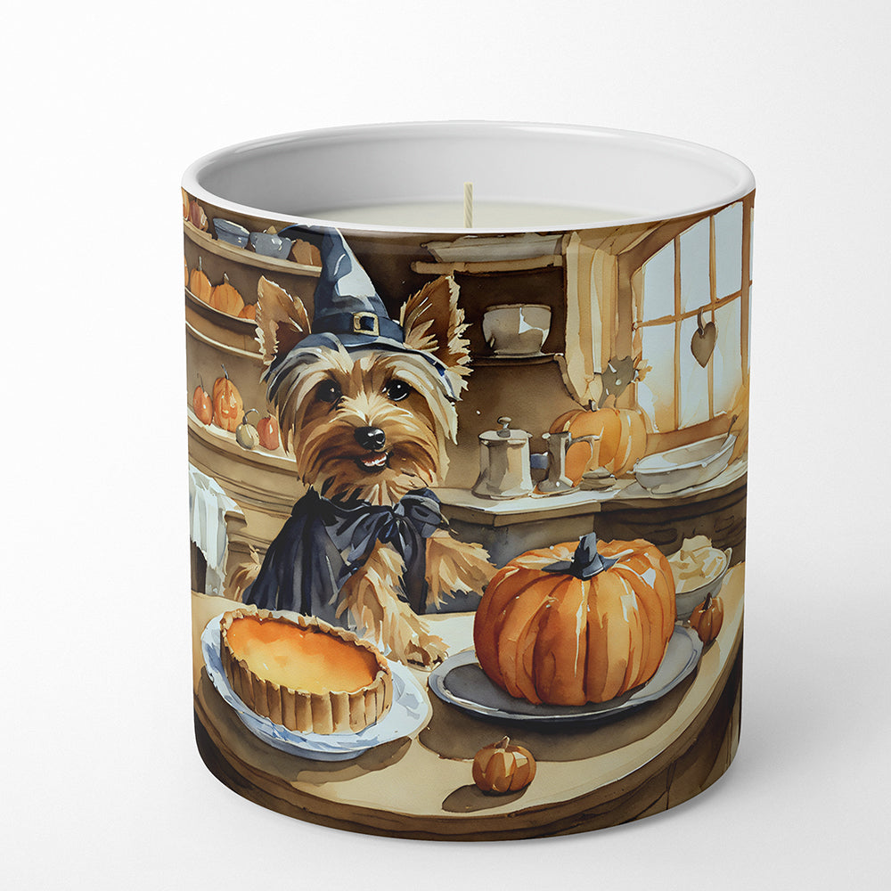 Silky Terrier Fall Kitchen Pumpkins Decorative Soy Candle Nature Soy Wax Essential Oil Home Decor Ideal for Bedroom Kitchen Bath Office Gift, 10 oz