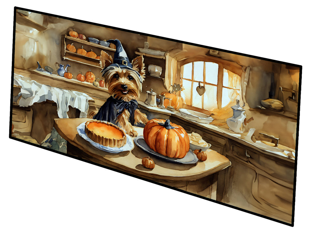 Silky Terrier Fall Kitchen Pumpkins Runner Mat 28x58 Front Door Mat Indoor Outdoor Rugs for Entryway Hallway Foyer Non Slip Washable Wide Doormat