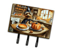 Silky Terrier Fall Kitchen Pumpkins Leash or Key Holder Wall Hooks, Coat Rack Wall Mount, for Hanging Keys, Towels, Aprons, Leashes