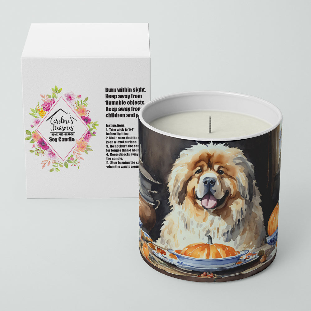 Tibetan Mastiff Fall Kitchen Pumpkins Decorative Soy Candle Nature Soy Wax Essential Oil Home Decor Ideal for Bedroom Kitchen Bath Office Gift, 10 oz