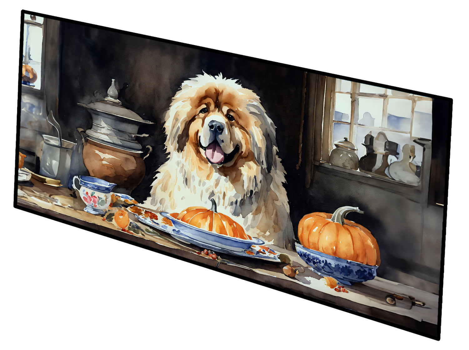 Tibetan Mastiff Fall Kitchen Pumpkins Runner Mat 28x58 Front Door Mat Indoor Outdoor Rugs for Entryway Hallway Foyer Non Slip Washable Wide Doormat
