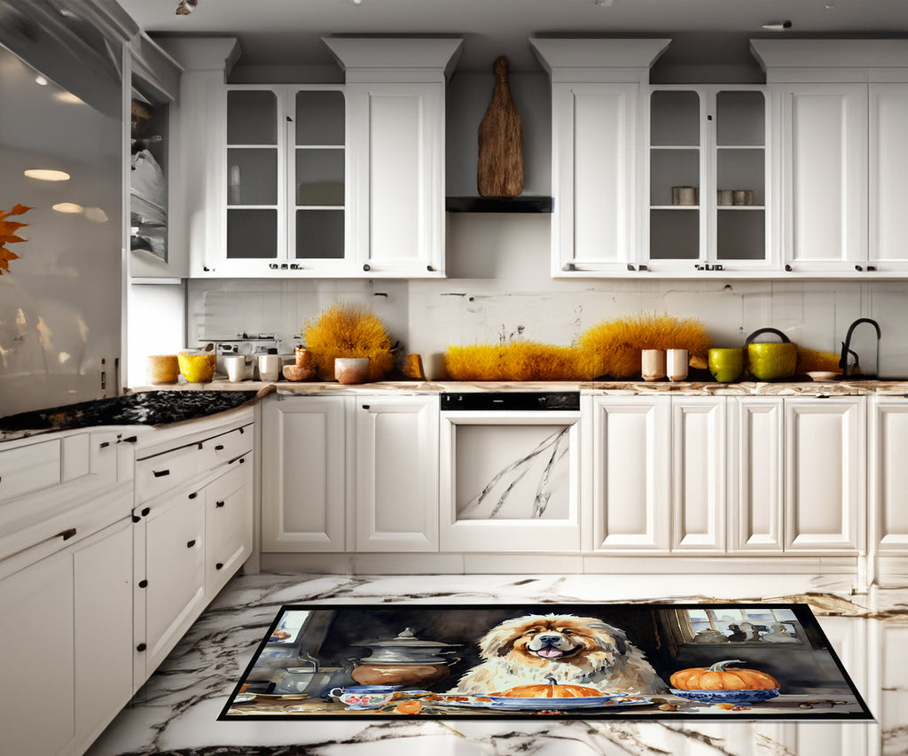 Tibetan Mastiff Fall Kitchen Pumpkins Runner Mat 28x58 Front Door Mat Indoor Outdoor Rugs for Entryway Hallway Foyer Non Slip Washable Wide Doormat