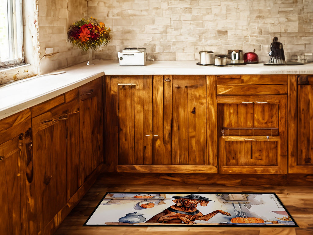Vizsla Fall Kitchen Pumpkins Runner Mat 28x58 Front Door Mat Indoor Outdoor Rugs for Entryway Hallway Foyer Non Slip Washable Wide Doormat