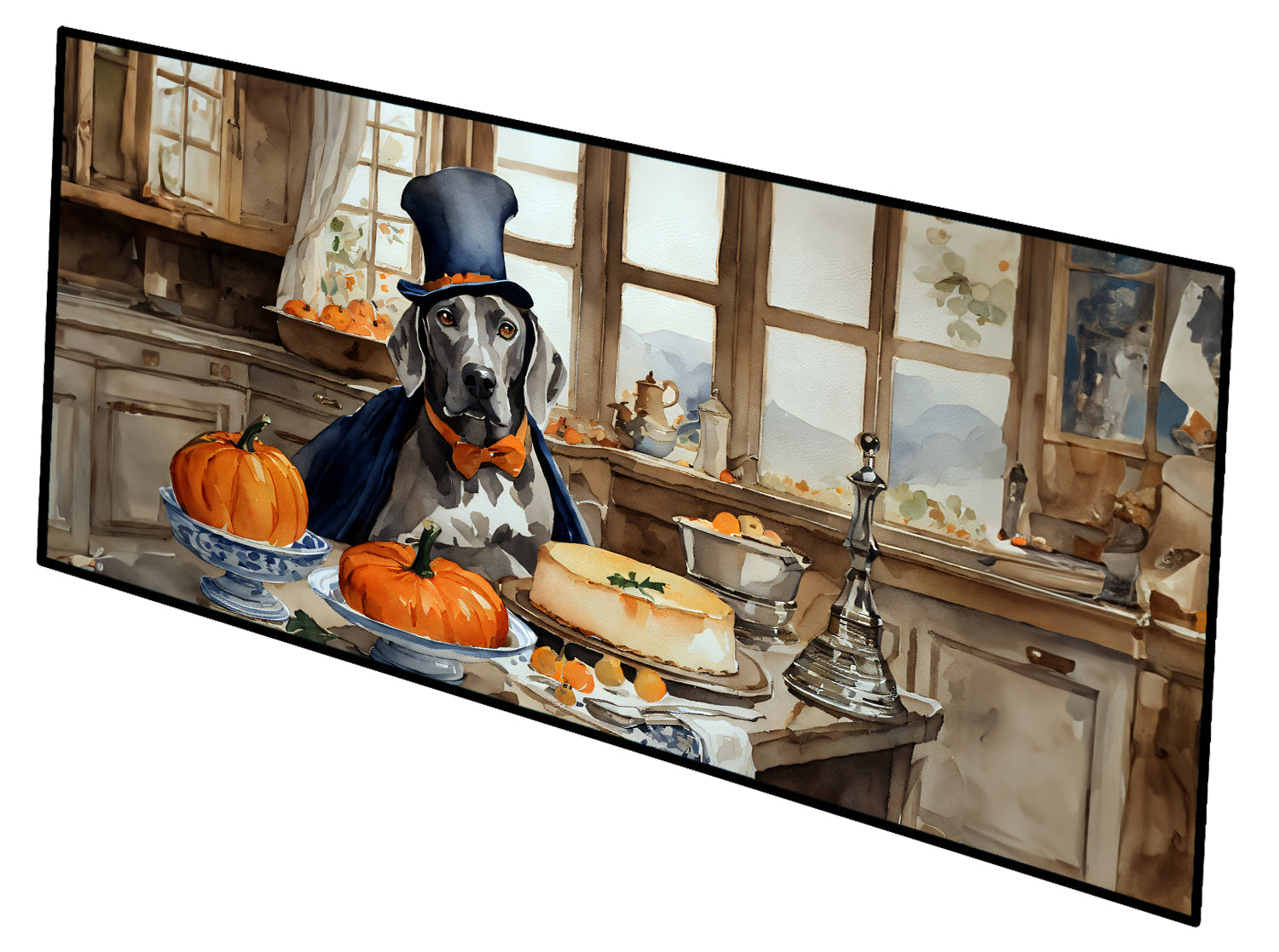 Weimaraner Fall Kitchen Pumpkins Runner Mat 28x58 Front Door Mat Indoor Outdoor Rugs for Entryway Hallway Foyer Non Slip Washable Wide Doormat