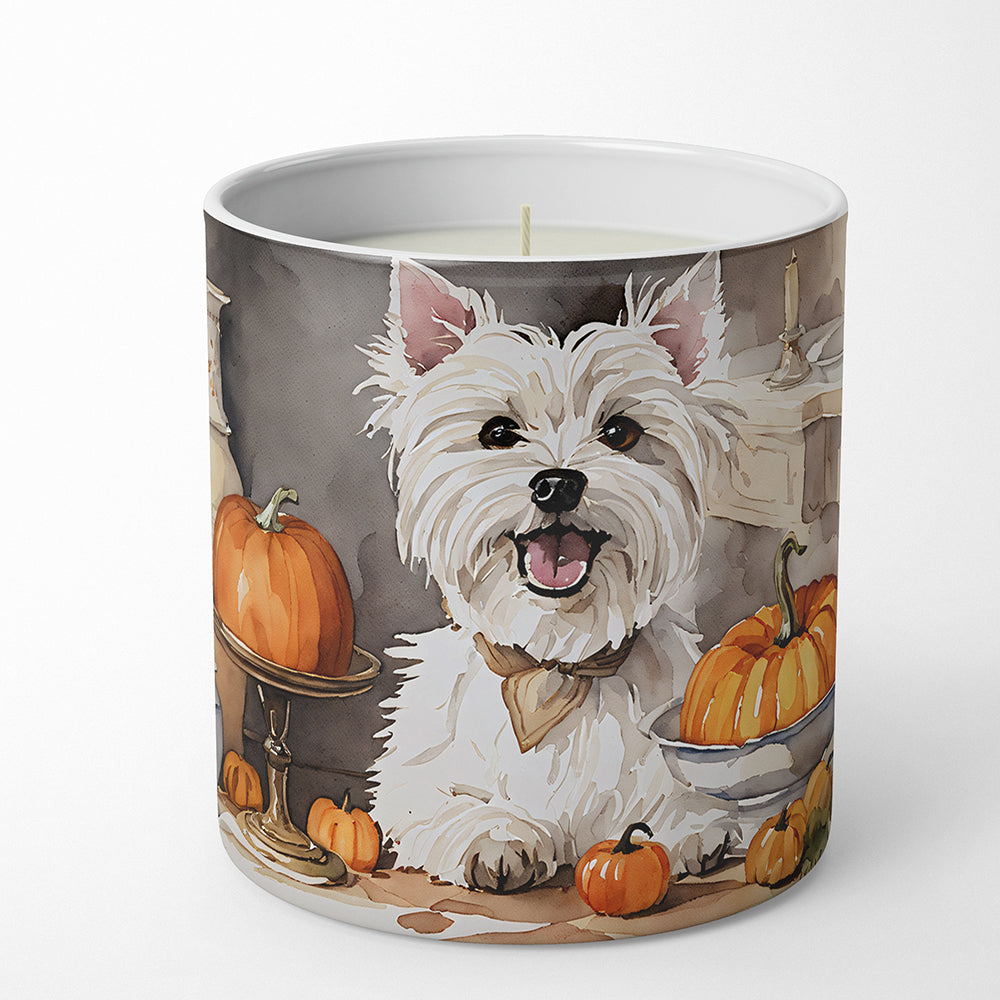 Westie Fall Kitchen Pumpkins Decorative Soy Candle Nature Soy Wax Essential Oil Home Decor Ideal for Bedroom Kitchen Bath Office Gift, 10 oz