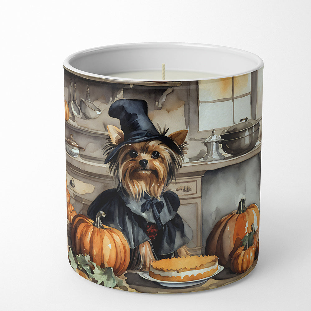 Yorkie Fall Kitchen Pumpkins Decorative Soy Candle Nature Soy Wax Essential Oil Home Decor Ideal for Bedroom Kitchen Bath Office Gift, 10 oz