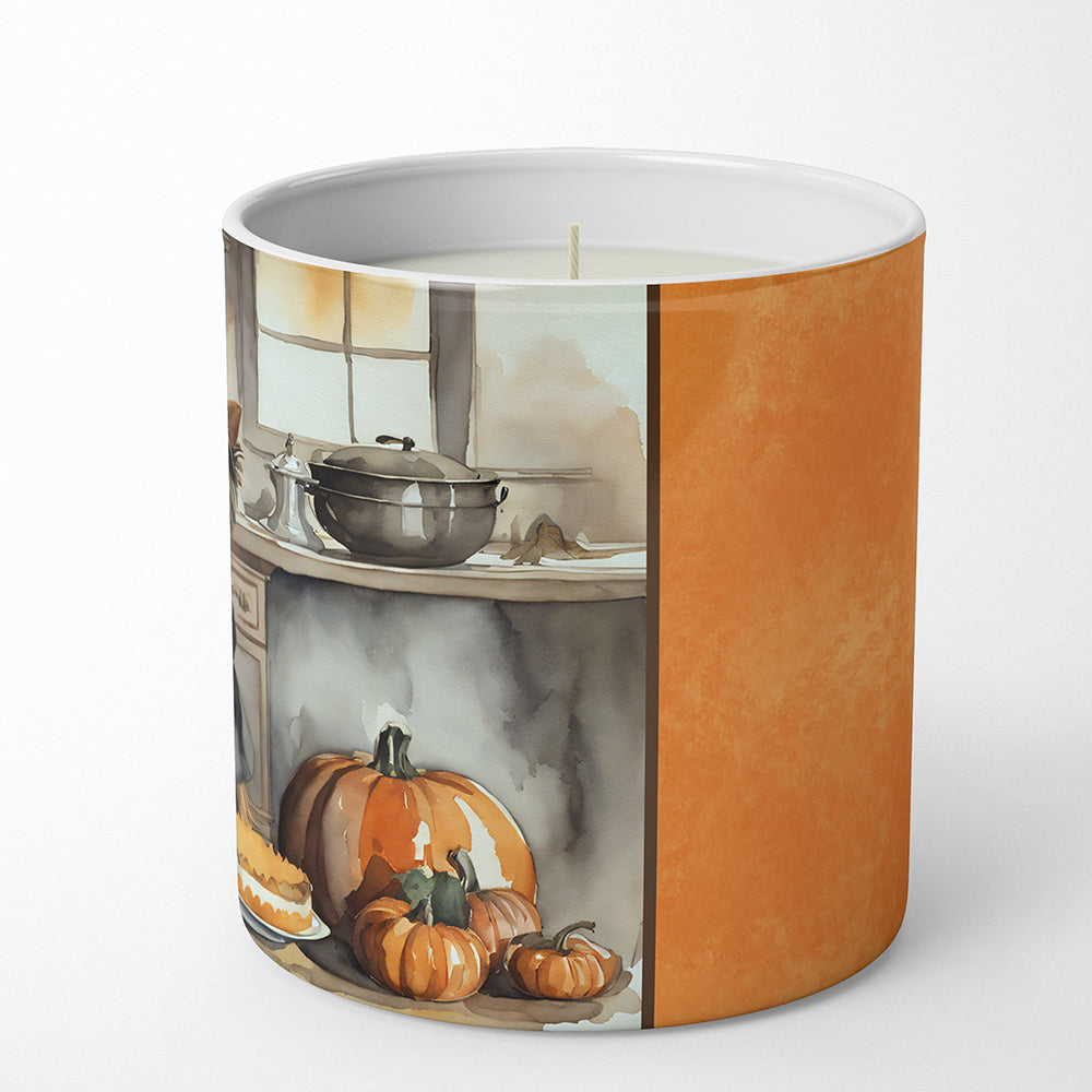 Yorkie Fall Kitchen Pumpkins Decorative Soy Candle Nature Soy Wax Essential Oil Home Decor Ideal for Bedroom Kitchen Bath Office Gift, 10 oz