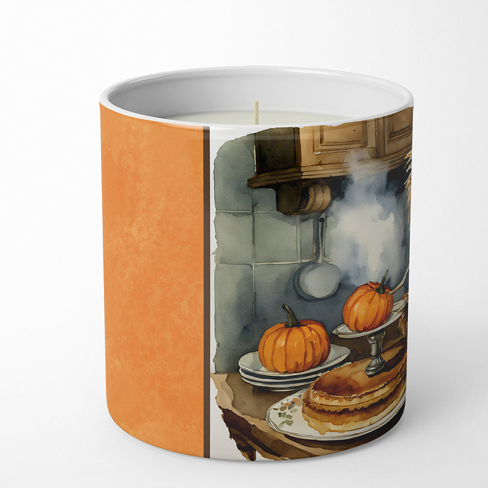 Yorkie Fall Kitchen Pumpkins Decorative Soy Candle Nature Soy Wax Essential Oil Home Decor Ideal for Bedroom Kitchen Bath Office Gift, 10 oz