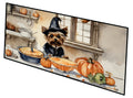 Yorkie Fall Kitchen Pumpkins Runner Mat 28x58 Front Door Mat Indoor Outdoor Rugs for Entryway Hallway Foyer Non Slip Washable Wide Doormat