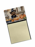 Yorkie Fall Kitchen Pumpkins Watercolor Sticky Note Holder Refillable Dispenser Desk Accessory 3x3 Pad Gift