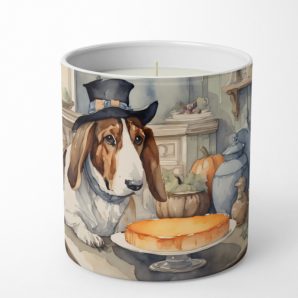Basset Hound Fall Kitchen Pumpkins Decorative Soy Candle Nature Soy Wax Essential Oil Home Decor Ideal for Bedroom Kitchen Bath Office Gift, 10 oz