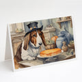 Basset Hound Fall Kitchen Pumpkins Greeting Cards Pack of 8 Blank Cards with Envelopes Whimsical A7 Size 5x7