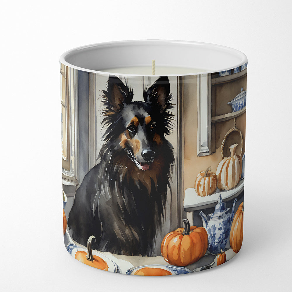 Belgian Sheepdog Fall Kitchen Pumpkins Decorative Soy Candle Nature Soy Wax Essential Oil Home Decor Ideal for Bedroom Kitchen Bath Office Gift, 10 oz
