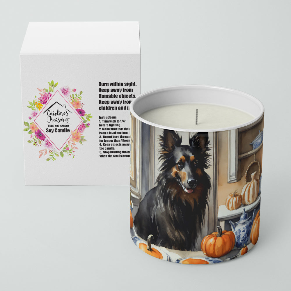 Belgian Sheepdog Fall Kitchen Pumpkins Decorative Soy Candle Nature Soy Wax Essential Oil Home Decor Ideal for Bedroom Kitchen Bath Office Gift, 10 oz