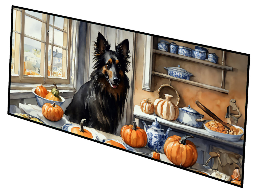 Belgian Sheepdog Fall Kitchen Pumpkins Runner Mat 28x58 Front Door Mat Indoor Outdoor Rugs for Entryway Hallway Foyer Non Slip Washable Wide Doormat