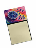 Colorful Blueberries Watercolor Sticky Note Holder Refillable Dispenser Desk Accessory 3x3 Pad Gift