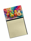 Colorful Pears Watercolor Sticky Note Holder Refillable Dispenser Desk Accessory 3x3 Pad Gift