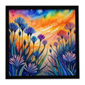 Colorful Agapanthus Framed Metal Print Bathroom, Kitchen, Office, Home Decor Wall Art Ready to Hang, Square, 8X8