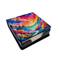 Colorful Amaranths PU Leather Note Paper Holder with Artist-Designed Cover, Desk Accessory, Office Gift