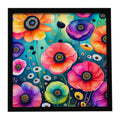 Colorful Anemones Framed Metal Print Bathroom, Kitchen, Office, Home Decor Wall Art Ready to Hang, Square, 8X8