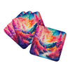 Colorful Astilbe Foam Coasters Set of 4 Cup Coasters for Indoor Outdoor, Tabletop Protection, Anti Slip, Mouse pad Material