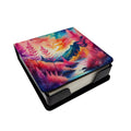 Colorful Astilbe PU Leather Note Paper Holder with Artist-Designed Cover, Desk Accessory, Office Gift