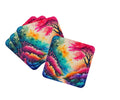 Colorful Azaleas Foam Coasters Set of 4 Cup Coasters for Indoor Outdoor, Tabletop Protection, Anti Slip, Mouse pad Material