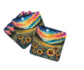 Colorful Black-eyed Susans Foam Coasters Set of 4 Cup Coasters for Indoor Outdoor, Tabletop Protection, Anti Slip, Mouse pad Material
