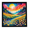 Colorful Buttercups Framed Metal Print Bathroom, Kitchen, Office, Home Decor Wall Art Ready to Hang, Square, 8X8