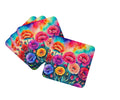 Colorful Carnations Foam Coasters Set of 4 Cup Coasters for Indoor Outdoor, Tabletop Protection, Anti Slip, Mouse pad Material