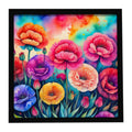 Colorful Carnations Framed Metal Print Bathroom, Kitchen, Office, Home Decor Wall Art Ready to Hang, Square, 8X8