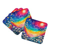 Colorful Daisies Foam Coasters Set of 4 Cup Coasters for Indoor Outdoor, Tabletop Protection, Anti Slip, Mouse pad Material