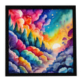 Colorful Dusty Miller Framed Metal Print Bathroom, Kitchen, Office, Home Decor Wall Art Ready to Hang, Square, 8X8