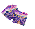 Colorful English Lavender Foam Coasters Set of 4 Cup Coasters for Indoor Outdoor, Tabletop Protection, Anti Slip, Mouse pad Material