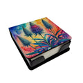 Colorful Eryngium PU Leather Note Paper Holder with Artist-Designed Cover, Desk Accessory, Office Gift