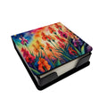 Colorful Gladiolus PU Leather Note Paper Holder with Artist-Designed Cover, Desk Accessory, Office Gift