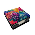 Colorful Hydrangeas PU Leather Note Paper Holder with Artist-Designed Cover, Desk Accessory, Office Gift