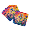 Colorful Iris Foam Coasters Set of 4 Cup Coasters for Indoor Outdoor, Tabletop Protection, Anti Slip, Mouse pad Material