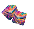 Colorful Liatris Foam Coasters Set of 4 Cup Coasters for Indoor Outdoor, Tabletop Protection, Anti Slip, Mouse pad Material
