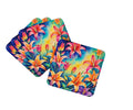 Colorful Lilies Foam Coasters Set of 4 Cup Coasters for Indoor Outdoor, Tabletop Protection, Anti Slip, Mouse pad Material