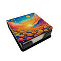 Colorful Marigolds PU Leather Note Paper Holder with Artist-Designed Cover, Desk Accessory, Office Gift
