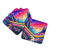 Colorful Phlox Foam Coasters Set of 4 Cup Coasters for Indoor Outdoor, Tabletop Protection, Anti Slip, Mouse pad Material