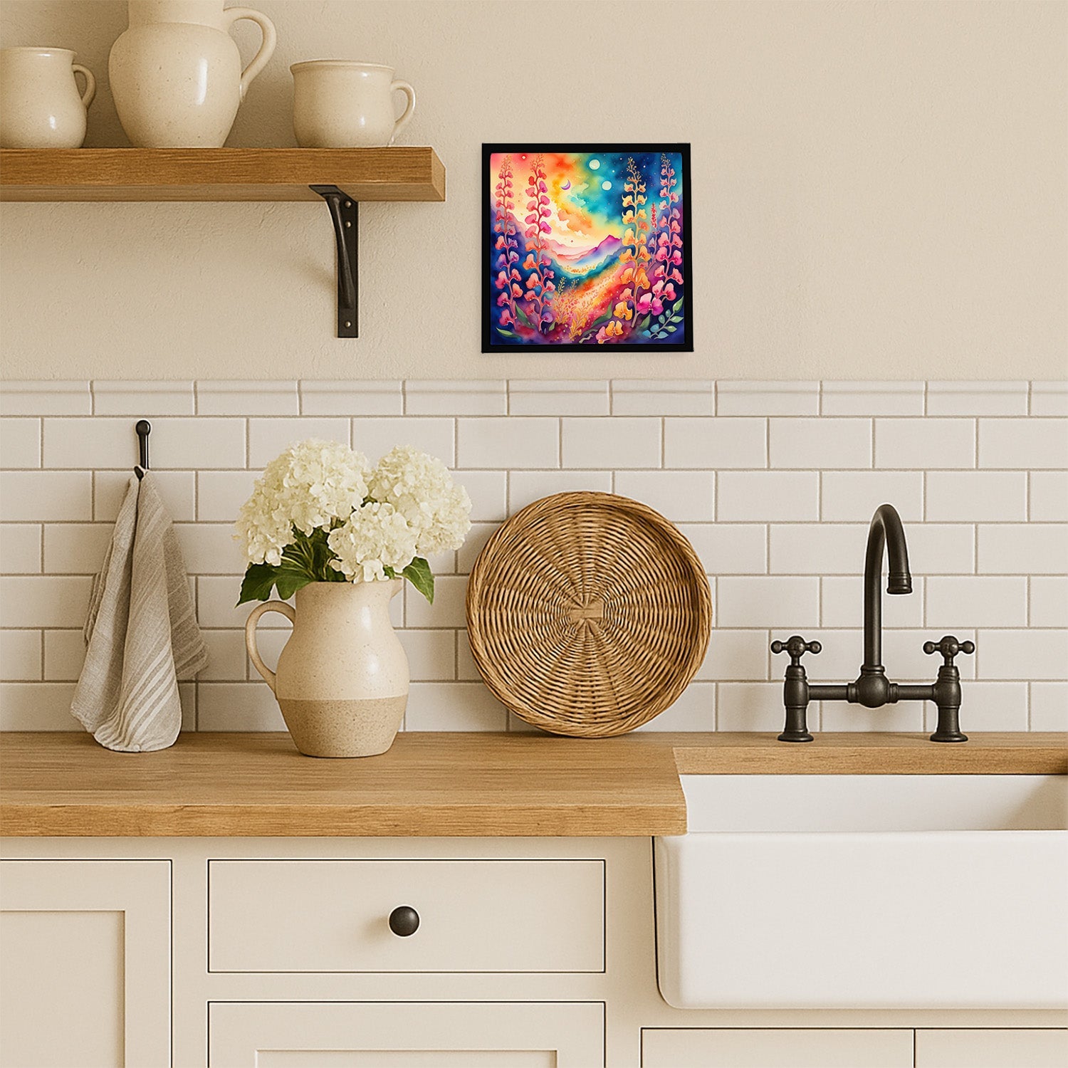 Colorful Snapdragon Framed Metal Print Bathroom, Kitchen, Office, Home Decor Wall Art Ready to Hang, Square, 8X8
