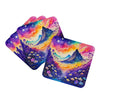 Colorful Violets Foam Coasters Set of 4 Cup Coasters for Indoor Outdoor, Tabletop Protection, Anti Slip, Mouse pad Material