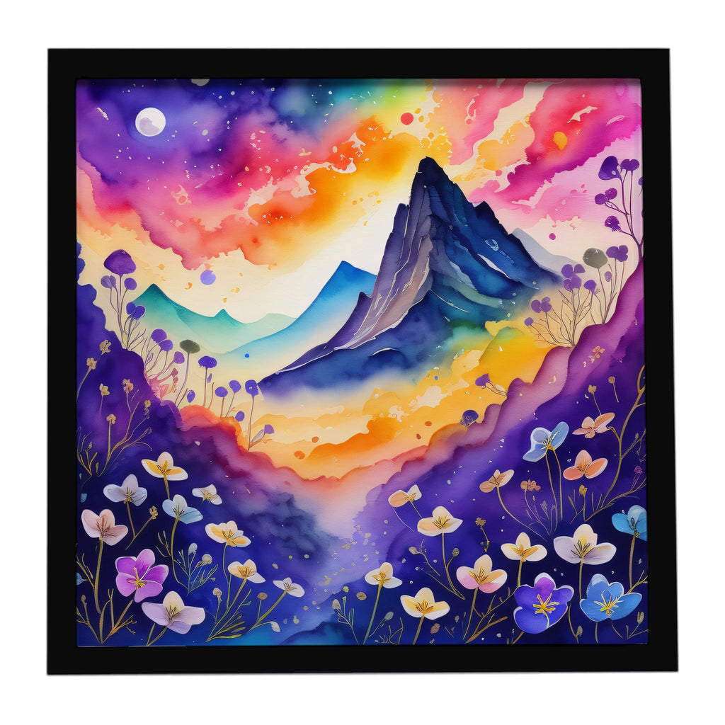Colorful Violets Framed Metal Print Bathroom, Kitchen, Office, Home Decor Wall Art Ready to Hang, Square, 8X8