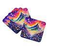 Colorful Violets Foam Coasters Set of 4 Cup Coasters for Indoor Outdoor, Tabletop Protection, Anti Slip, Mouse pad Material