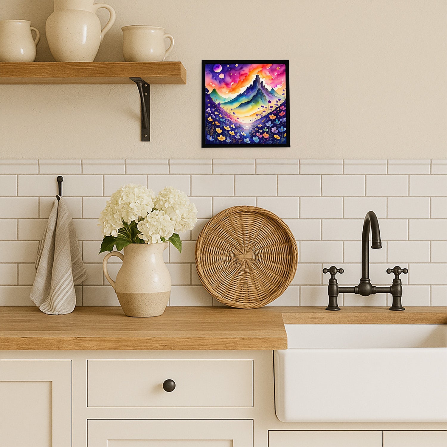 Colorful Violets Framed Metal Print Bathroom, Kitchen, Office, Home Decor Wall Art Ready to Hang, Square, 8X8