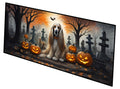 Afghan Hound Spooky Halloween Runner Mat 28x58 Front Door Mat Indoor Outdoor Rugs for Entryway Hallway Foyer Non Slip Washable Wide Doormat