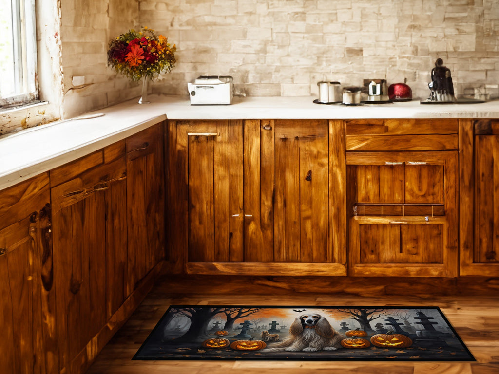 Afghan Hound Spooky Halloween Runner Mat 28x58 Front Door Mat Indoor Outdoor Rugs for Entryway Hallway Foyer Non Slip Washable Wide Doormat